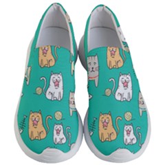 Seamless-pattern-cute-cat-cartoon-with-hand-drawn-style Women s Lightweight Slip Ons by Salman4z