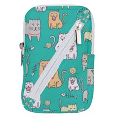 Seamless-pattern-cute-cat-cartoon-with-hand-drawn-style Belt Pouch Bag (small) by Salman4z