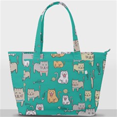 Seamless-pattern-cute-cat-cartoon-with-hand-drawn-style Back Pocket Shoulder Bag  by Salman4z