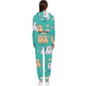 Seamless-pattern-cute-cat-cartoon-with-hand-drawn-style Cropped Zip Up Lounge Set View2