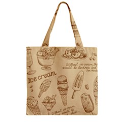 Ice-cream-vintage-pattern Zipper Grocery Tote Bag by Salman4z