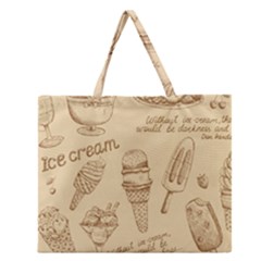 Ice-cream-vintage-pattern Zipper Large Tote Bag by Salman4z