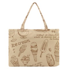 Ice-cream-vintage-pattern Zipper Medium Tote Bag by Salman4z