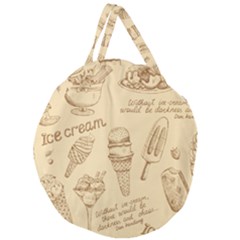 Ice-cream-vintage-pattern Giant Round Zipper Tote by Salman4z