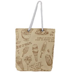 Ice-cream-vintage-pattern Full Print Rope Handle Tote (large) by Salman4z