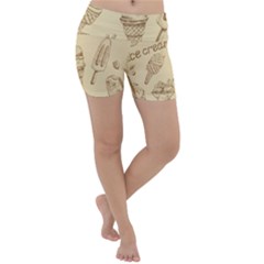 Ice-cream-vintage-pattern Lightweight Velour Yoga Shorts by Salman4z