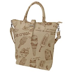 Ice-cream-vintage-pattern Buckle Top Tote Bag by Salman4z