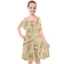 Ice-cream-vintage-pattern Kids  Cut Out Shoulders Chiffon Dress View1