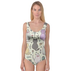 Funny Cartoon Cats Seamless Pattern Princess Tank Leotard  by Salman4z