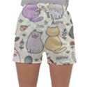 Funny Cartoon Cats Seamless Pattern Sleepwear Shorts View1