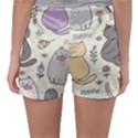 Funny Cartoon Cats Seamless Pattern Sleepwear Shorts View2