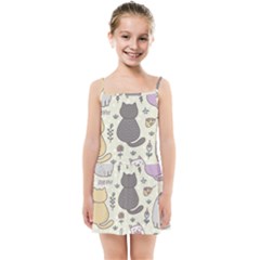 Funny Cartoon Cats Seamless Pattern Kids  Summer Sun Dress by Salman4z