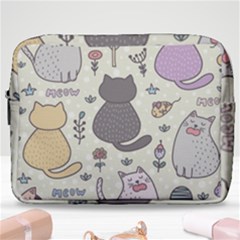 Funny Cartoon Cats Seamless Pattern Make Up Pouch (large) by Salman4z