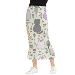 Funny Cartoon Cats Seamless Pattern Maxi Fishtail Chiffon Skirt by Salman4z