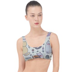 Funny Cartoon Cats Seamless Pattern The Little Details Bikini Top by Salman4z