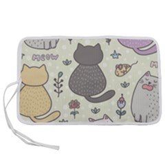 Funny Cartoon Cats Seamless Pattern Pen Storage Case (m) by Salman4z