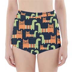 Seamless-pattern-with-cats High-waisted Bikini Bottoms by Salman4z