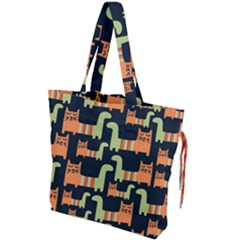 Seamless-pattern-with-cats Drawstring Tote Bag by Salman4z