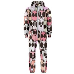 Cute-dog-seamless-pattern-background Hooded Jumpsuit (men) by Salman4z