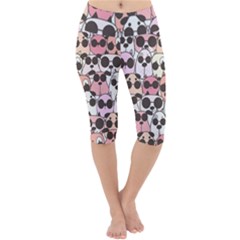 Cute-dog-seamless-pattern-background Lightweight Velour Cropped Yoga Leggings by Salman4z