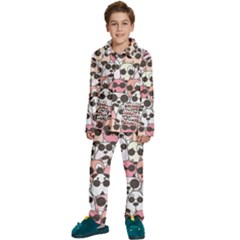 Cute-dog-seamless-pattern-background Kids  Long Sleeve Velvet Pajamas Set by Salman4z