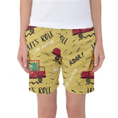 Childish-seamless-pattern-with-dino-driver Women s Basketball Shorts by Salman4z