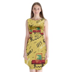 Childish-seamless-pattern-with-dino-driver Sleeveless Chiffon Dress   by Salman4z