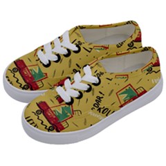 Childish-seamless-pattern-with-dino-driver Kids  Classic Low Top Sneakers by Salman4z