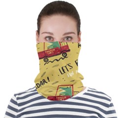 Childish-seamless-pattern-with-dino-driver Face Seamless Bandana (adult) by Salman4z