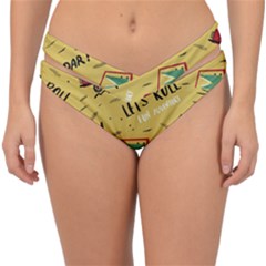 Childish-seamless-pattern-with-dino-driver Double Strap Halter Bikini Bottoms by Salman4z