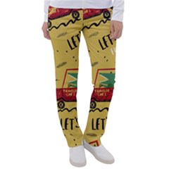 Childish-seamless-pattern-with-dino-driver Women s Casual Pants by Salman4z