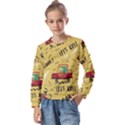 Childish-seamless-pattern-with-dino-driver Kids  Long Sleeve Tee with Frill  View1