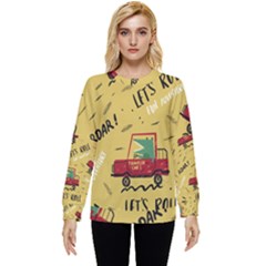 Childish-seamless-pattern-with-dino-driver Hidden Pocket Sweatshirt by Salman4z