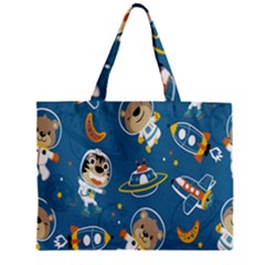 Seamless-pattern-funny-astronaut-outer-space-transportation Zipper Mini Tote Bag by Salman4z