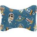 Seamless-pattern-funny-astronaut-outer-space-transportation Seat Head Rest Cushion View1