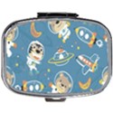 Seamless-pattern-funny-astronaut-outer-space-transportation Mini Square Pill Box View1