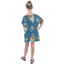 Seamless-pattern-funny-astronaut-outer-space-transportation Kids  One Piece Chiffon Dress View2