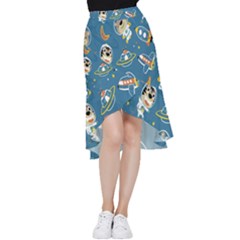 Seamless-pattern-funny-astronaut-outer-space-transportation Frill Hi Low Chiffon Skirt by Salman4z