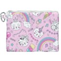 Beautiful-cute-animals-pattern-pink Canvas Cosmetic Bag (XXL) View1