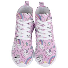 Beautiful-cute-animals-pattern-pink Women s Lightweight High Top Sneakers by Salman4z