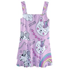 Beautiful-cute-animals-pattern-pink Kids  Layered Skirt Swimsuit by Salman4z