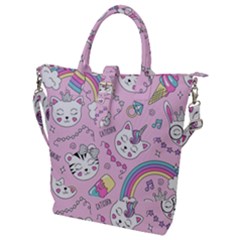 Beautiful-cute-animals-pattern-pink Buckle Top Tote Bag by Salman4z