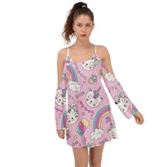 Beautiful-cute-animals-pattern-pink Boho Dress by Salman4z