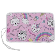 Beautiful-cute-animals-pattern-pink Pen Storage Case (s) by Salman4z