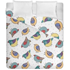 Seamless-pattern-with-hand-drawn-bird-black Duvet Cover Double Side (california King Size) by Salman4z