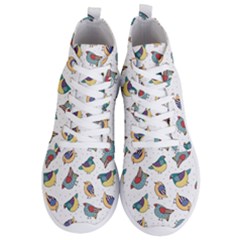 Seamless-pattern-with-hand-drawn-bird-black Men s Lightweight High Top Sneakers by Salman4z