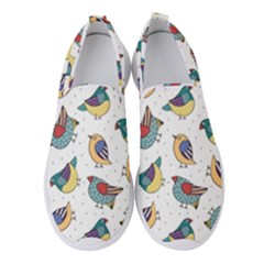 Seamless-pattern-with-hand-drawn-bird-black Women s Slip On Sneakers by Salman4z