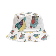 Seamless-pattern-with-hand-drawn-bird-black Inside Out Bucket Hat