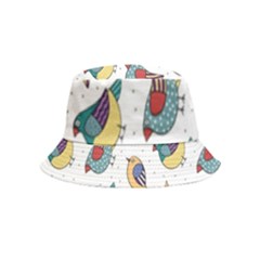 Seamless-pattern-with-hand-drawn-bird-black Inside Out Bucket Hat (kids) by Salman4z