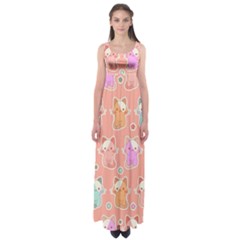 Cute-kawaii-kittens-seamless-pattern Empire Waist Maxi Dress by Salman4z